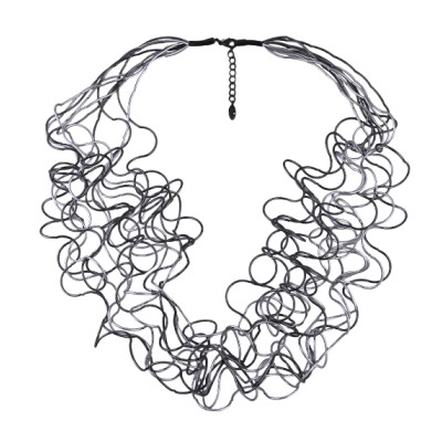 Колье Паутина (10 нитей; покрытие родий, черный родий) 90-95см, Есть комплект