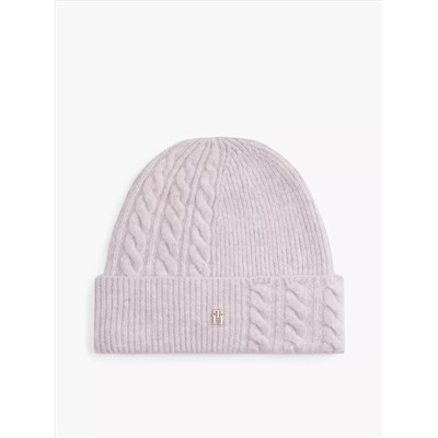 Mixed Knit Wool-Blend Beanie