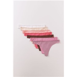 Pack 7 tangas algodón rosa