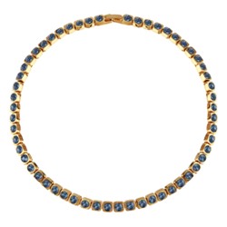 Колье Теннис (кристаллы SW джинс 4мм; покрытие золото) 36-39см, Есть комплект