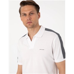 Koyu Gri Kol Detaylı Slim Fit Polo Yaka Tişört
