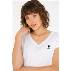 Kadın Beyaz V - Yaka Tişört
