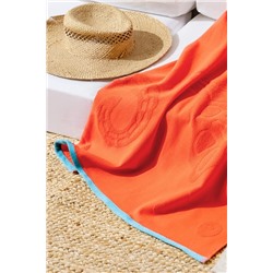 Hicampe %100 Pamuk Plaj Havlusu - Turuncu - 70x150 cm
