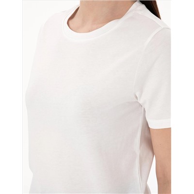 Beyaz Regular Fit Bisiklet Yaka Basic Tişört
