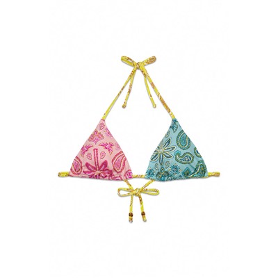 Top bikini triangular estampado multicolor