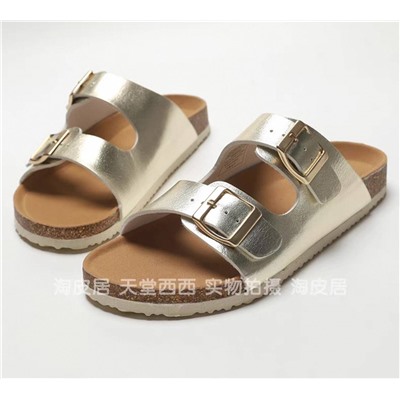 Женские металлические блестящие сандали,