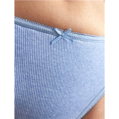 Трусы слипы со средней посадкой из фактурного трикотажа в рубчик