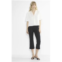 Короткая повседневная рубашка с коротким рукавом из искусственного шелковистого атласа