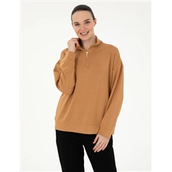 Camel Regular Fit Modal Kumaş Sweatshirt