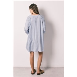 Camisola corta viscosa estampado rayas azul