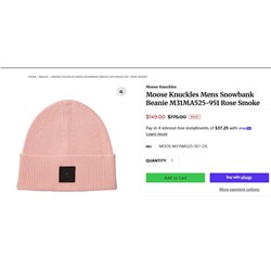 Шерстяная шапка Moos*e Knuckle*s, модель унисекс  Экспорт