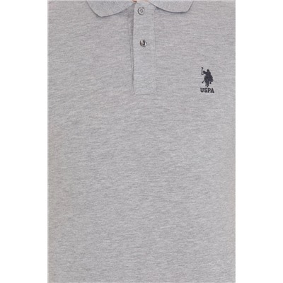 Erkek Gri Melanj Basic Polo Yaka Tişört