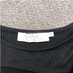 Однотонное боди в рубчик с длинными рукавами. ASTR  Материал: полиэстер Размер: бежевый - S, черный - L