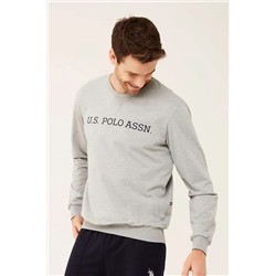 U.S. Polo Assn. Erkek Gri Melanj Yuvarlak Yaka Ev Giyim 18468