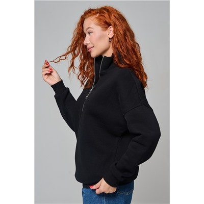 Женский свитшот на молнии оверсайз начес 14427