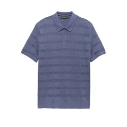 SUPIMA® Cotton Texture Stripe Sweater Polo