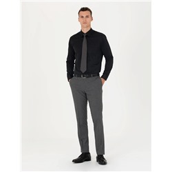 Siyah Regular Fit Uzun Kollu Basic Gömlek