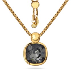 Кулон Триумф (кристаллы SW темно-серые 12мм; покрытие золото) 76см, Есть комплект