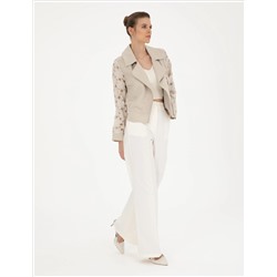 Beyaz Yüksek Bel Straight Fit Pantolon