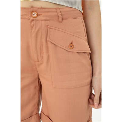 Kadın Pudra Dokuma Şort