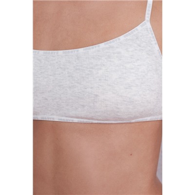 Sujetador top algodón copas extraíbles gris