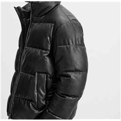 Мужская куртка-пуховик из эко кожи Zar*a 💤  Реплика 1:1