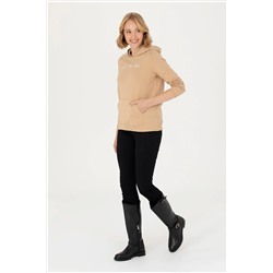Kadın Kum Kapüşonlu Sweatshirt