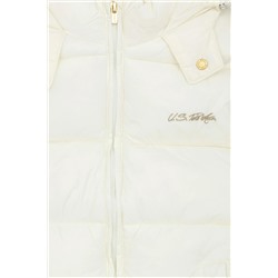 Kız Çocuk Krem Kapüşonlu Yelek