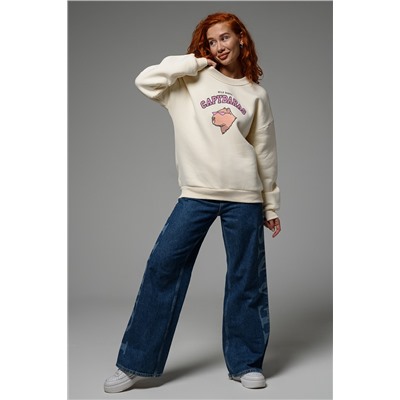 8526 Женский свитшот оверсайз