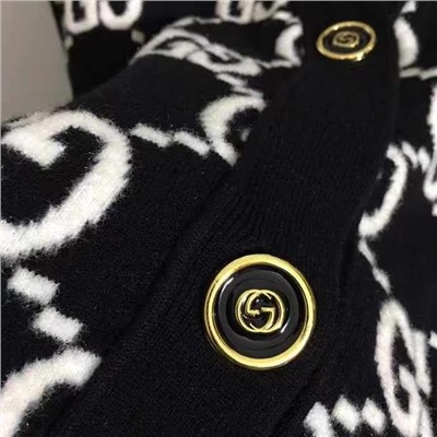 Женский жаккардовый однобортный кардиган с двойной буквой G  GUCC*I