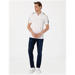 Haki Kol Detaylı Slim Fit Polo Yaka Tişört