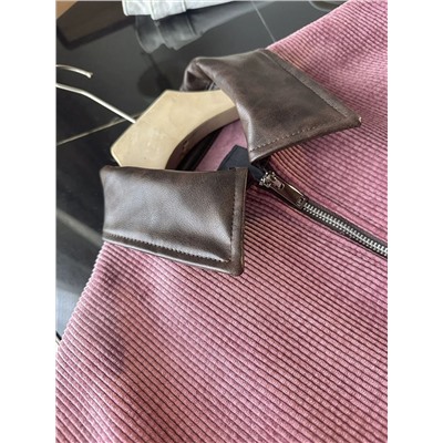 Женская вельветовая куртка с воротником из искусственной кожи ЗАР*А