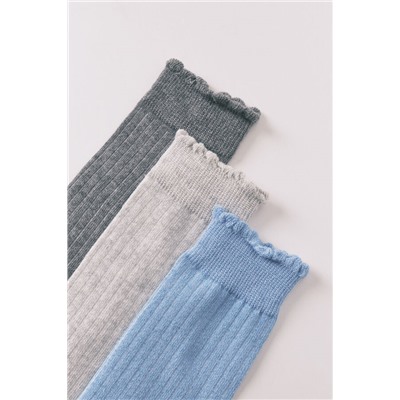 Pack 3 calcetines largos lurex azul