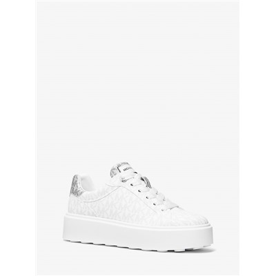 Michael Kors Outlet Romey Metallic Two-Tone Signature Logo Platform Sneaker