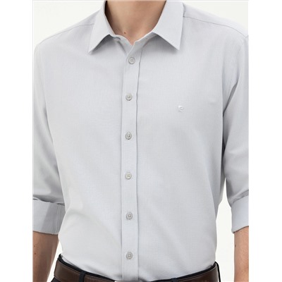Gri Slim Fit Uzun Kollu Gömlek