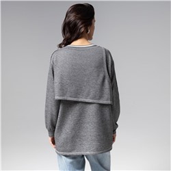 Лонгслив многослойный, Преданная стилю (grey, 2 в 1)