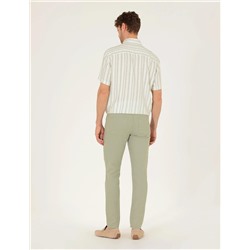 Açık Yeşil Slim Fit Kanvas Pantolon