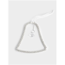 Игрушка елочная, 12 см, пластик/металл, серебристая, Колокольчик, Event