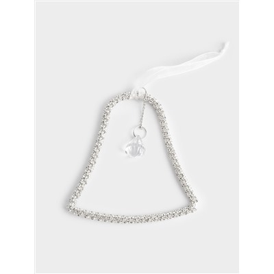 Игрушка елочная, 12 см, пластик/металл, серебристая, Колокольчик, Event