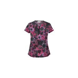 UA Peace And Prosperity Fuchsia Print Scrub Top