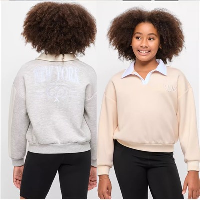 Свитшот с воротником для девочек