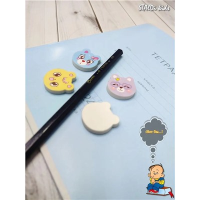 Ластик мордочка животных 3 шт, 60963