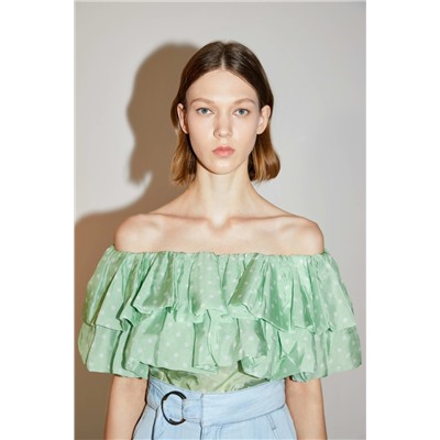 Top de seda Verde