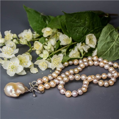 Бусы серебро 01417S9D7.5.50