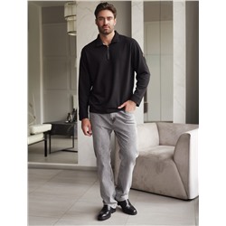 Свитшот с воротом стойкой на молнии из эластичного футера двухнитки