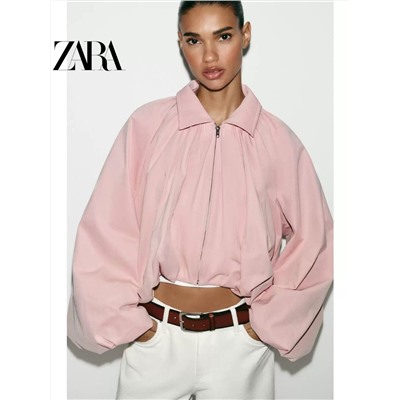 Женская объемная свободная куртка бомбер на молнии  ЗАР*А