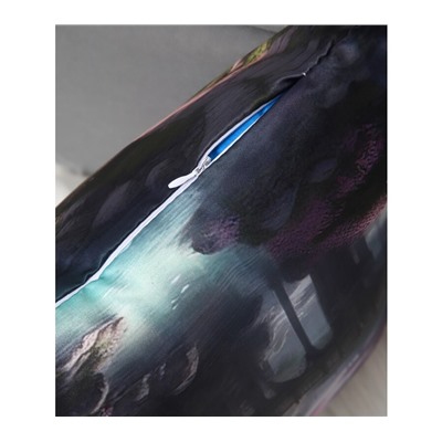 Декоративная атласная наволочка "Японский садик" 40х60см интерьерная