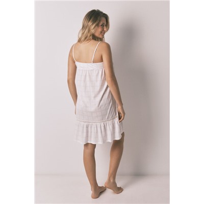 Camisón midi "maternity" algodón cuadros lila