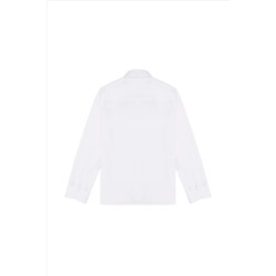 Erkek Çocuk Beyaz Uzun Kollu Basic Gömlek
