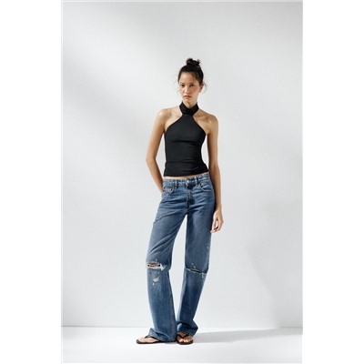 POLYAMIDE HALTER TOP